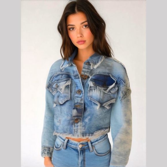 Thrill distressed denim jacket - Picture 1 of 12